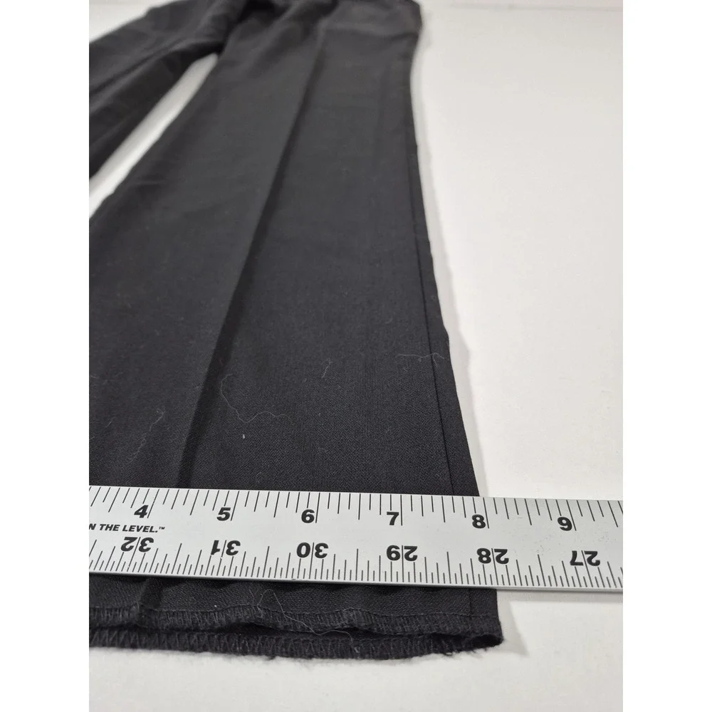 Dress Pants Mens 31x36 Black Wool Flat Front Adjustable Waist Unhemmed